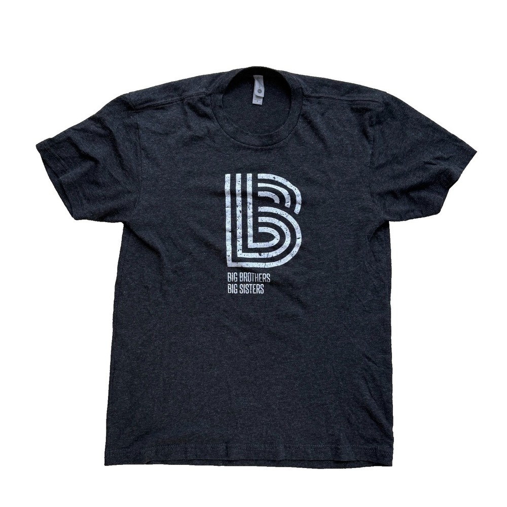 Next Level T-Shirt Mens Small Charcoal Big Brothers Big Sisters Graphic Tee